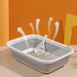 Nouveau Bac à Litière Pour Chat De Compagnie Semi-fermé Pliant Chat Toilette Surdimensionné Anti-éclaboussures Nettoyage Chat Fournitures (rose) 10 Nouveau Bac à Litière Pour Chat De Compagnie Semi-fermé Pliant Chat Toilette Surdimensionné Anti-éclaboussures Nettoyage Chat Fournitures (rose) -Pas Cher Toutou Mia Magasin 93238933 4