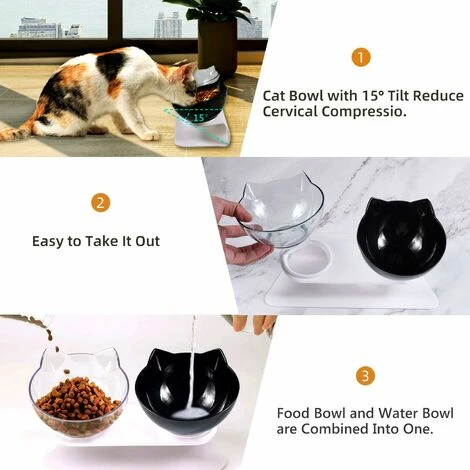 Promotion Double Bol Pour Chat, Gamelle Pour Chat, Inclinable à 15° Double Gamelle Chat Surélevée, Chargeur Pour Animaux De Compagnie à Double Bol Avec Support De Surélevé Pour Chats Et Chiens De Peti 5 Promotion Double Bol Pour Chat, Gamelle Pour Chat, Inclinable à 15° Double Gamelle Chat Surélevée, Chargeur Pour Animaux De Compagnie à Double Bol Avec Support De Surélevé Pour Chats Et Chiens De Peti – Image 3