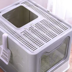 Bac à Litière Fermé Pour Chat, Maison De Toilette Chat Pliable, Maison De Toilette, Plateau Amovible, Pelle, Brosse,Nettoyage Facile, Gris - 51x41x38cm 9 Bac à Litière Fermé Pour Chat, Maison De Toilette Chat Pliable, Maison De Toilette, Plateau Amovible, Pelle, Brosse,Nettoyage Facile, Gris - 51x41x38cm -Pas Cher Toutou Mia Magasin 93886827 3