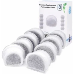 Filtres à Charbon De Rechange Pour Fontaines PetSafe Drinkwell Avalon, Pagoda, 2 Gallons, Sedona Et Seascape, Lot De 8 Filtres De Fontaine