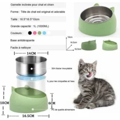 Gamelle Et écuelle Pour Chat Gamelle Chat 400ml Bol Pour Animaux En Acier Inoxydable Base Antidérapante Anti-débordement Tapis En Caoutchouc Grand Bol Chien Vert 10 Gamelle Et écuelle Pour Chat Gamelle Chat 400ml Bol Pour Animaux En Acier Inoxydable Base Antidérapante Anti-débordement Tapis En Caoutchouc Grand Bol Chien Vert -Pas Cher Toutou Mia Magasin 96339707 4