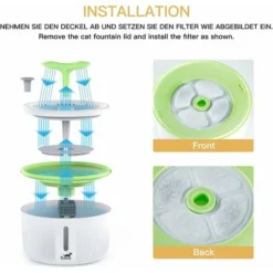 Fontaine à Eau Et Distributeur Deau Pour Chat　Filtre Fontaine Eau Chat, 6 Filtres Fontaine Chat, Fontaine à Eau Pour Chat Filtre, Filtres Contiennent Du Charbon Actif Et Résine Échangeuse D'Ions -Pas Cher Toutou Mia Magasin 96340612 5