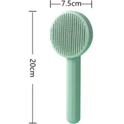 Brosse Chat Chien, Brosses De Toilettage Pour Chats Chiens Autonettoyante, Professionnel Peigne An Acier Inoxydable Poils Morts Pour Chat Chien, Enlèvement Des Poils En Un Clic, Vert Matcha -Pas Cher Toutou Mia Magasin 96754912 5