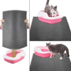 (61x38 Cm, Gris) Tapis Litière Chat Bac à Litière Pour Chats, Imperméable Non Toxique EVA,Double Couche En Nid D'abeille Design 11 (61x38 Cm, Gris) Tapis Litière Chat Bac à Litière Pour Chats, Imperméable Non Toxique EVA,Double Couche En Nid D'abeille Design -Pas Cher Toutou Mia Magasin 97015257 5