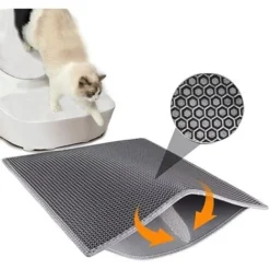 (20 X 16 Inch)Tapis De Litière Pour Chat Tapis De Piégeage De Litière, Tapis Piège Imperméable à L'épreuve De L'urine Imperméable De En Nid D'abeille Pour Bacs à Litière, Easy Clean