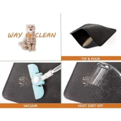 (20 X 16 Inch)Tapis De Litière Pour Chat Tapis De Piégeage De Litière, Tapis Piège Imperméable à L'épreuve De L'urine Imperméable De En Nid D'abeille Pour Bacs à Litière, Easy Clean -Pas Cher Toutou Mia Magasin 97015367 5