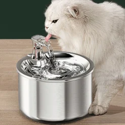 Fontaine à Eau Pour Chat, Acier Inoxydable, 2l, Ultra-silencieuse, Fontaine à Boire Pour Animaux De Compagnie Avec, Distributeur D'eau Alimenté Par USB Pour Chats Et Chiens--Thermostat Automatiqueinte -Pas Cher Toutou Mia Magasin 97245266 2