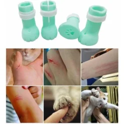 4pcs Chaussures Anti-Rayures Pour Chat Bottes Bottes Protecteur D'ongle Pour Animaux De Compagnie Gants De Protection Pour Chat Patte Protecteur Chaussures De Toilettage Pour -Pas Cher Toutou Mia Magasin 97444672 5