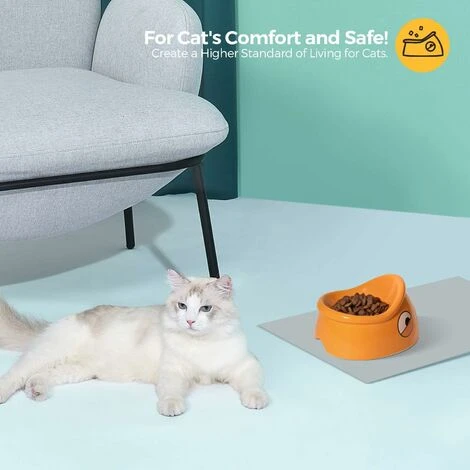 Bol D'alimentation Et D'eau En Céramique, Élevé Incliné Bol De Chat, Antidérapant Bol D'alimentation Et D'eau 4 Bol D'alimentation Et D'eau En Céramique, Élevé Incliné Bol De Chat, Antidérapant Bol D'alimentation Et D'eau – Image 2