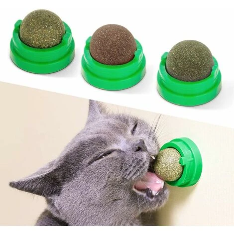 Boules à Mâcher à L'herbe à Chat Pour Le Nettoyage Des Dents 3 Boules à Mâcher à L'herbe à Chat Pour Le Nettoyage Des Dents