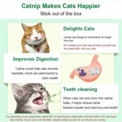 Boules à Mâcher à L'herbe à Chat Pour Le Nettoyage Des Dents 11 Boules à Mâcher à L'herbe à Chat Pour Le Nettoyage Des Dents -Pas Cher Toutou Mia Magasin 97484778 5