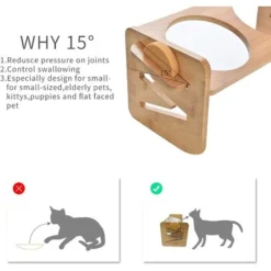Gamelle Surélevée Pour Chats Et Petits Chiens, Réglable Avec 2 Bols En Céramique Et Pieds Antidérapants -Pas Cher Toutou Mia Magasin 97502621 4