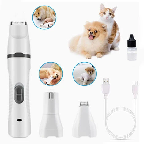 Kit Coupe-Ongles Électrique Multifonction 3 En 1 Pour Chien, Coupe-Ongles Portable Rechargeable À Faible Bruit Pour Animaux De Compagnie, Pattes Indolores, Toilettage, Lissage Pour Petits, Moyens, Gra 3 Kit Coupe-Ongles Électrique Multifonction 3 En 1 Pour Chien, Coupe-Ongles Portable Rechargeable À Faible Bruit Pour Animaux De Compagnie, Pattes Indolores, Toilettage, Lissage Pour Petits, Moyens, Gra