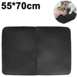 Taille Du Tapis De Bac À Litière Conception À Double Couche Tapis De Litière Pour Chat En Nid D'Abeille Imperméable Matériau Eva Antidérapant Lavable Facile À Nettoyer Sous-Couche Durable Pour Bac À L