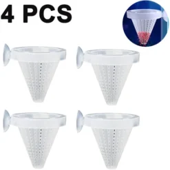 4 Pièces Aquarium Vivant Rouge Ver Cône Mangeoire En Plastique Congelé Saumure Crevettes Poisson Alimentation Tasse Pour Aquarium Avec Ventouses
