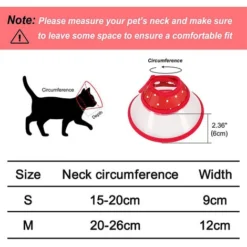 Cne De Chat Collier De Cne De Chien Collier De Récupération Post-chirurgie à Pois Doux Pour Chat Chaton Chiot Petit Chien Animal De Compagnie,S,Red -Pas Cher Toutou Mia Magasin 97731842 5