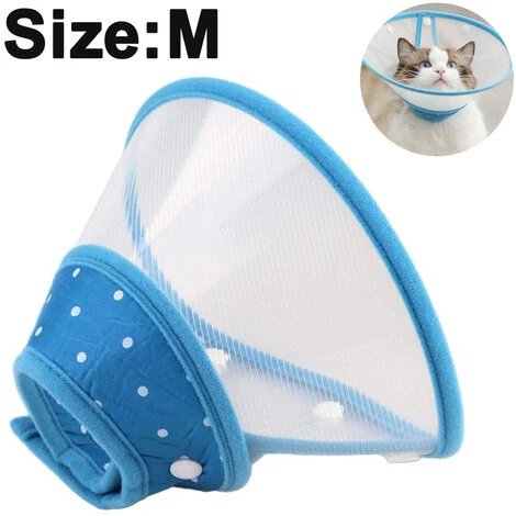 Cne De Chat Collier De Cne De Chien Collier De Récupération Post-chirurgie à Pois Doux Pour Chat Chaton Chiot Petit Chien Animal De Compagnie,M,Blue 4 Cne De Chat Collier De Cne De Chien Collier De Récupération Post-chirurgie à Pois Doux Pour Chat Chaton Chiot Petit Chien Animal De Compagnie,M,Blue – Image 2