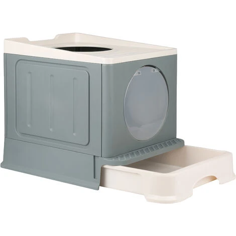 Maison De Toilette Pour Chat Bac à Litière Fermé Pour Chat, Compartiment Inférieur Amovible, Bac Litière Pour Chat Avec Toit Ouvrant, Porte Battante Et Pelle, Pour Grands Chats 48 X 39 X 34 Cm 6 Maison De Toilette Pour Chat Bac à Litière Fermé Pour Chat, Compartiment Inférieur Amovible, Bac Litière Pour Chat Avec Toit Ouvrant, Porte Battante Et Pelle, Pour Grands Chats 48 X 39 X 34 Cm – Image 4
