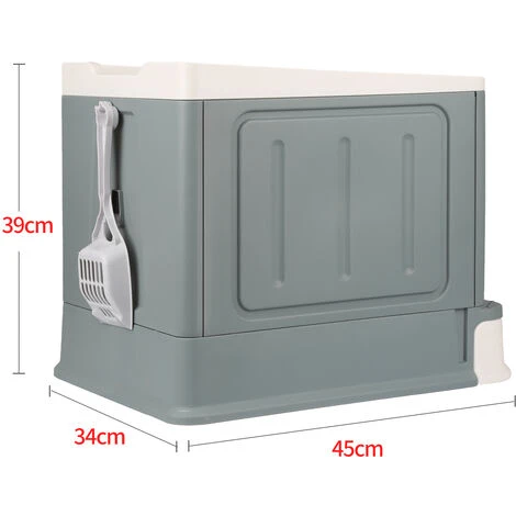 Maison De Toilette Pour Chat Bac à Litière Fermé Pour Chat, Compartiment Inférieur Amovible, Bac Litière Pour Chat Avec Toit Ouvrant, Porte Battante Et Pelle, Pour Grands Chats 48 X 39 X 34 Cm 7 Maison De Toilette Pour Chat Bac à Litière Fermé Pour Chat, Compartiment Inférieur Amovible, Bac Litière Pour Chat Avec Toit Ouvrant, Porte Battante Et Pelle, Pour Grands Chats 48 X 39 X 34 Cm – Image 5