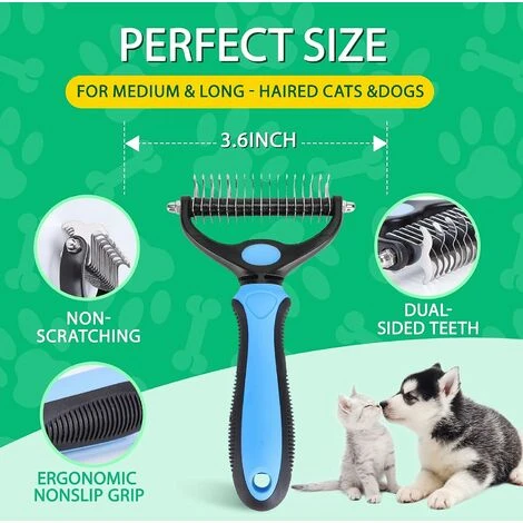 Brosse Chien Brosse Chat, Brosse Chien Poil Long Et Peigne Déméloir Chien Professionnel, Râteau De Toilettage Pour Chien Et Chat Pour Enlever Le Sous-poil Des Animaux De Compagni 5 Brosse Chien Brosse Chat, Brosse Chien Poil Long Et Peigne Déméloir Chien Professionnel, Râteau De Toilettage Pour Chien Et Chat Pour Enlever Le Sous-poil Des Animaux De Compagni – Image 3