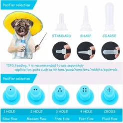 Kit De Biberon Pour Animal Domestique, Kit De Tube D'aiguille De Bouteille D'allaitement Liquide Pour Chat Et Mini Tétines De Rechange Pour Chaton, Chiot, Petit Outil D'alimentation Pour Animal De Com -Pas Cher Toutou Mia Magasin 98636191 4