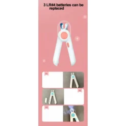 Venom Ciseaux à Ongles Pour Chat Broyeur Ciseaux à Ongles Pour Chien Coupe-ongles Pour Animaux De Compagnie Lumière LED Fournitures De Manucure Anti-sang-(bleu)-2 Pièces -Pas Cher Toutou Mia Magasin 98873780 4